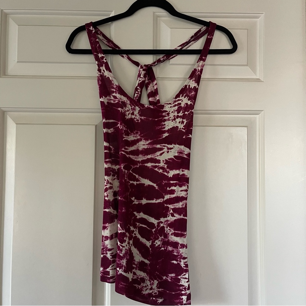 Sparkle & Fade Maroon Tie-Dye Tank Top